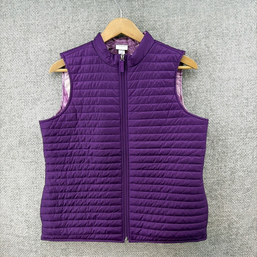 Weekends by Chico's‎ Women's Size 1 (M) Purple Lightweight Quilted Full-Zip Vest
